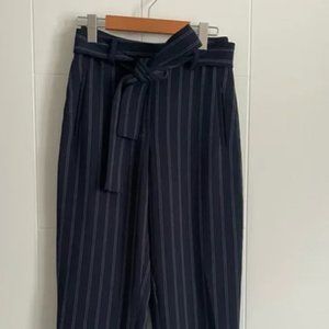 Aritzia Tie Front Pants Black Stripe